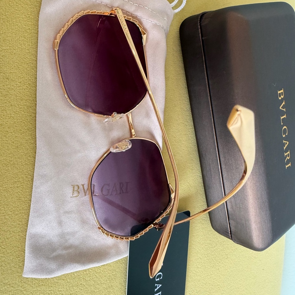 Bulgari Luxurious Gold and Purple Sunglasses - Picture 6 of 8